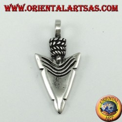 Pendentif en argent: pointes de flèches d'amérindienne