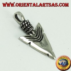Pendentif en argent: pointes de flèches d'amérindienne