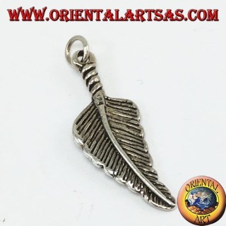 Colgante de plata de ley 925, pluma estilo americano