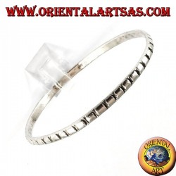 Silberarmband 925, rund mit Schnitzereien