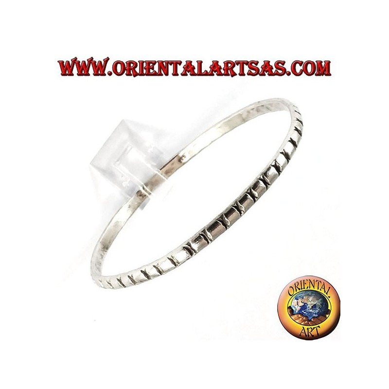 Bracelet en argent 925, rond avec des sculptures