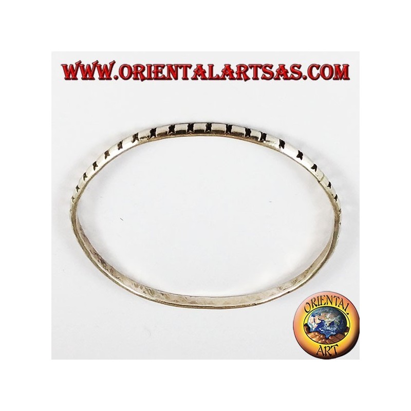 Bracciale d'argento 925,  tondo con intagli