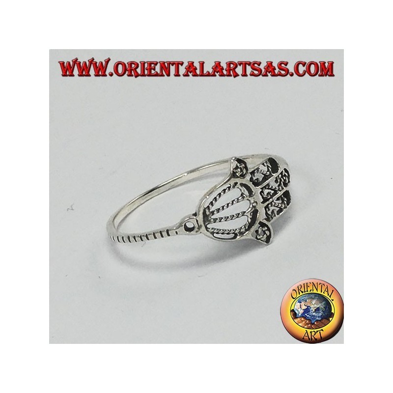 Silberring mit einer Fatima Hand, klein