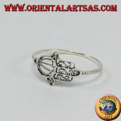 Silver ring with a fatima hand, small