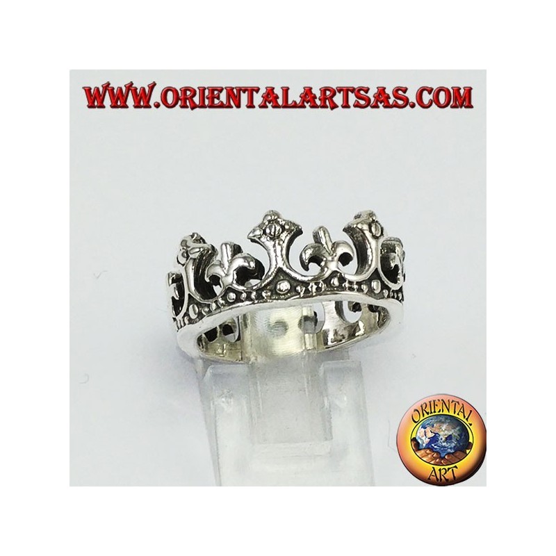 Anillo en plata 925 Corona de reina en lirio