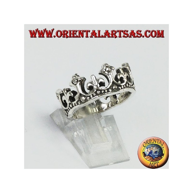 Anillo en plata 925 Corona de reina en lirio