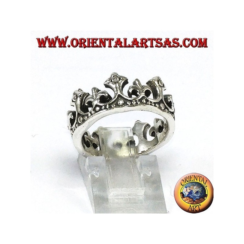 Anillo en plata 925 Corona de reina en lirio