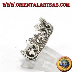 Anello in argento 925 corona della regina con giglio