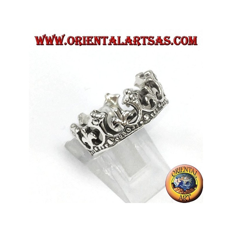 Anillo en plata 925 Corona de reina en lirio