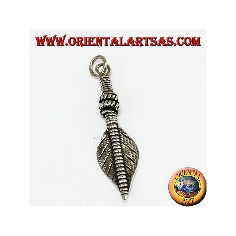 Silver feather pendant purification symbol