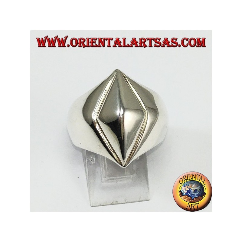 Anello in argento piramide con base a rombo