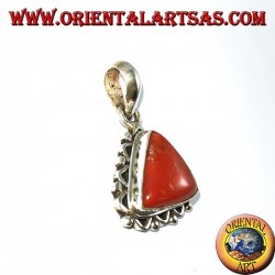 Silver Pendant with Turquoise Natural Tibetan (Large)