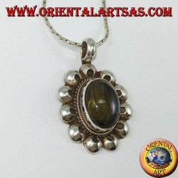 Colgante en plata 925 con labradorita oval