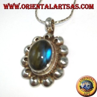 Pendentif en argent 925 avec labradorite ovale