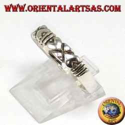 Bague en argent, avec des coeurs opposés