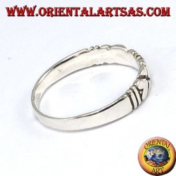 Bague en argent, avec des coeurs opposés