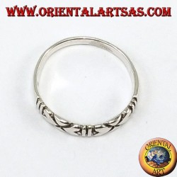 Bague en argent, avec des coeurs opposés