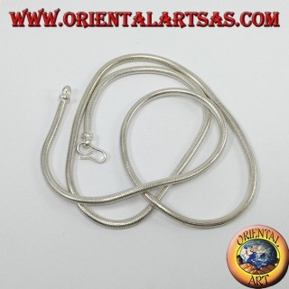 Collar de plata, serpiente india de 57 cm