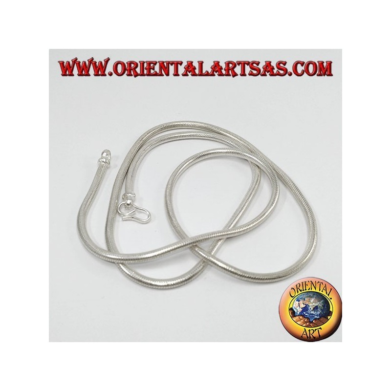 Collar de plata, serpiente india de 57 cm