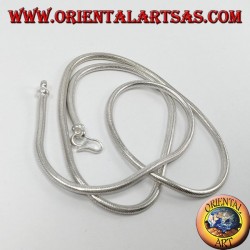 Silver necklace, Indian snake of 57 cm