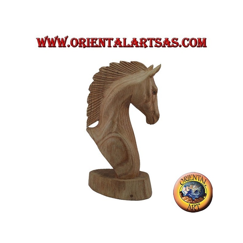 Cabeza de caballo en madera de pino americano 20cm