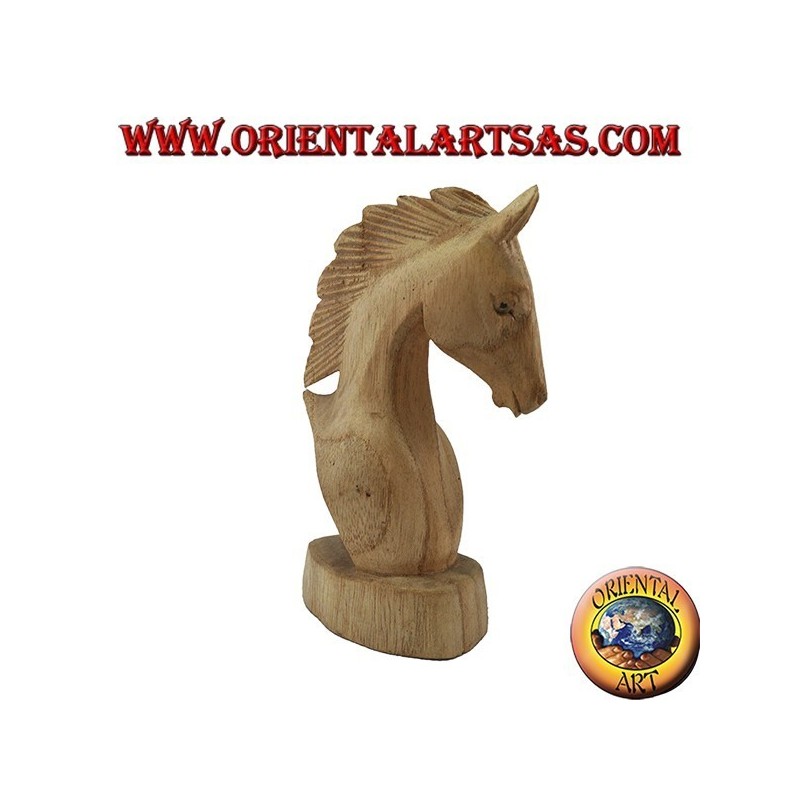Cabeza de caballo en madera de pino americano15 cm