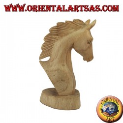Cabeza de caballo en madera de pino americano15 cm