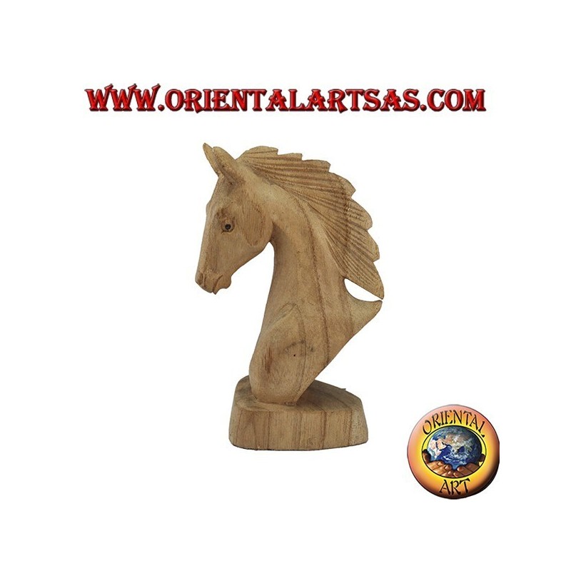 Testa di cavallo in legno di pino americano cm 15 (naturale)