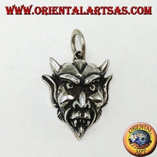 Pendentif en argent le visage du diable