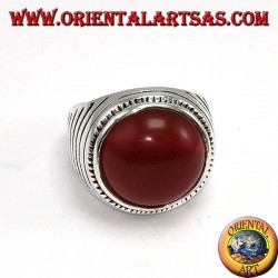 Silberring mit runden Hemisphäre Karneol