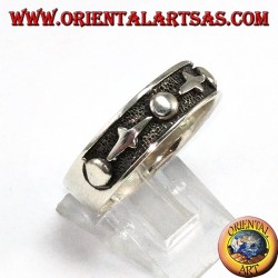 Band ring in worked silver, (gothic)