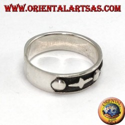 Band ring in worked silver, (gothic)