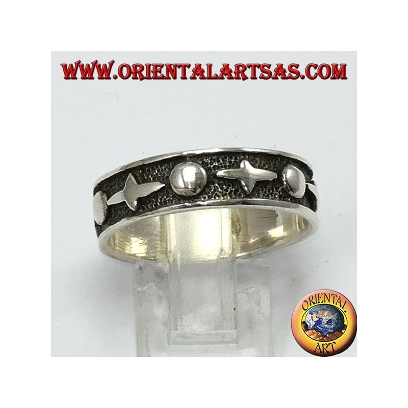Bandring in gearbeitetem, gotischem Silber