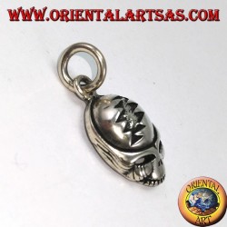 Pendentif en argent 925 avec crâne alien