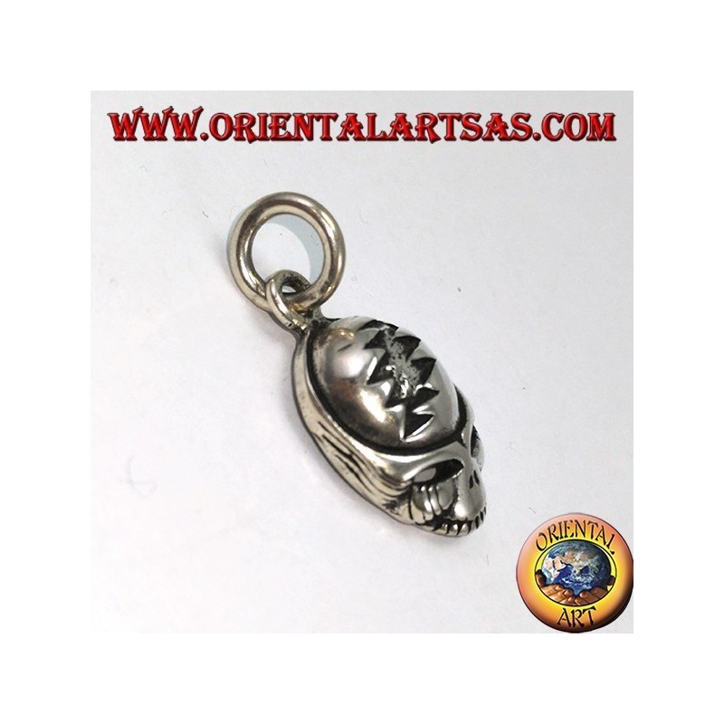 Pendentif en argent 925 avec crâne alien