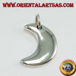 Silver pendant, simple crescent