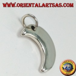 Silver pendant, simple crescent