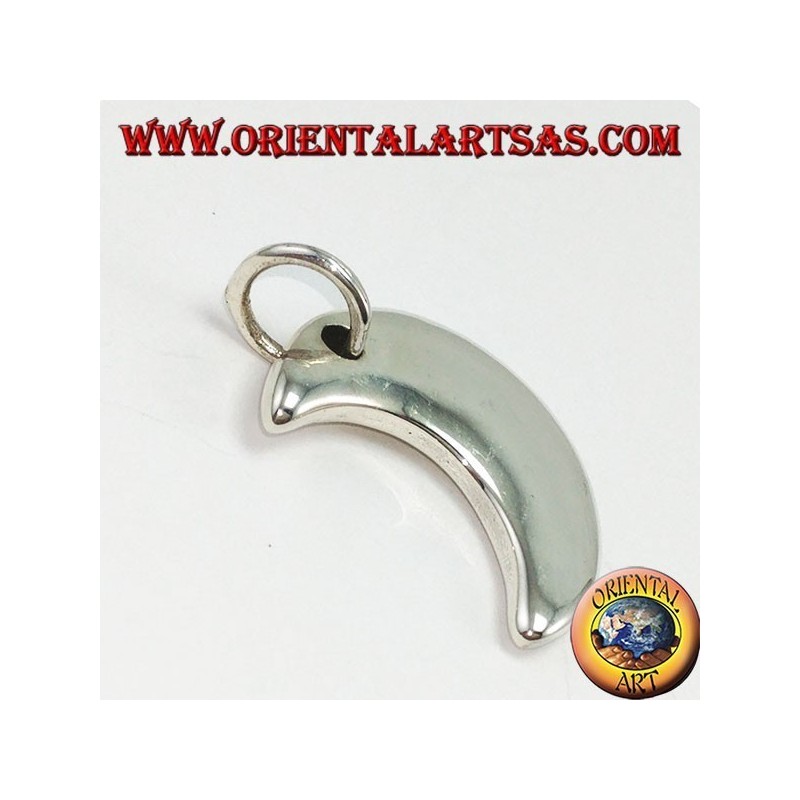 Silver pendant, simple crescent