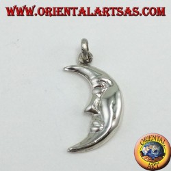 Silver pendant, the face of the moon