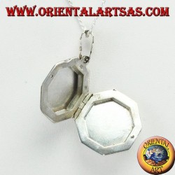 Pendentif en argent cadre photo octogonal