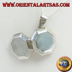 Pendentif en argent cadre photo octogonal