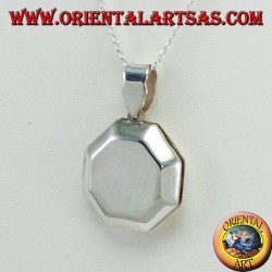 Pendentif en argent cadre photo octogonal