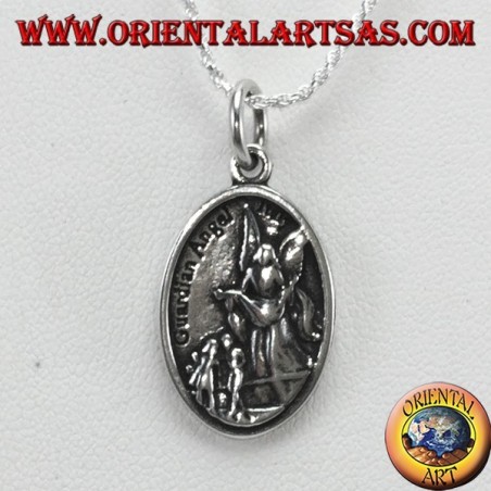 Ciondolo in argento san Michele e angelo custode ( piccolo) 