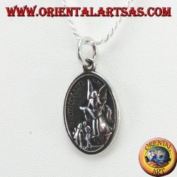 Colgante de plata, San Miguel y ángel de la guarda (pequeño)