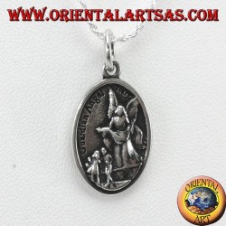Silver pendant, Saint Michael and guardian angel (small)