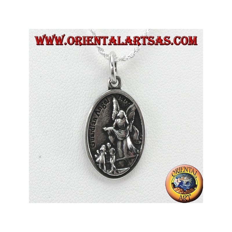 Silver pendant, Saint Michael and guardian angel (small)