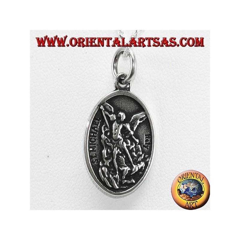 Ciondolo in argento san Michele e angelo custode ( piccolo)