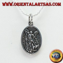 Colgante de plata, San Miguel y ángel de la guarda (pequeño)