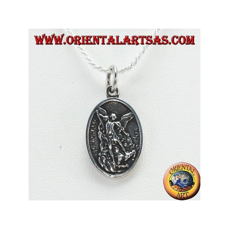 Pendentif en argent, Saint Michel et ange gardien (petit)