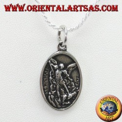 Silver pendant, Saint Michael and guardian angel (small)